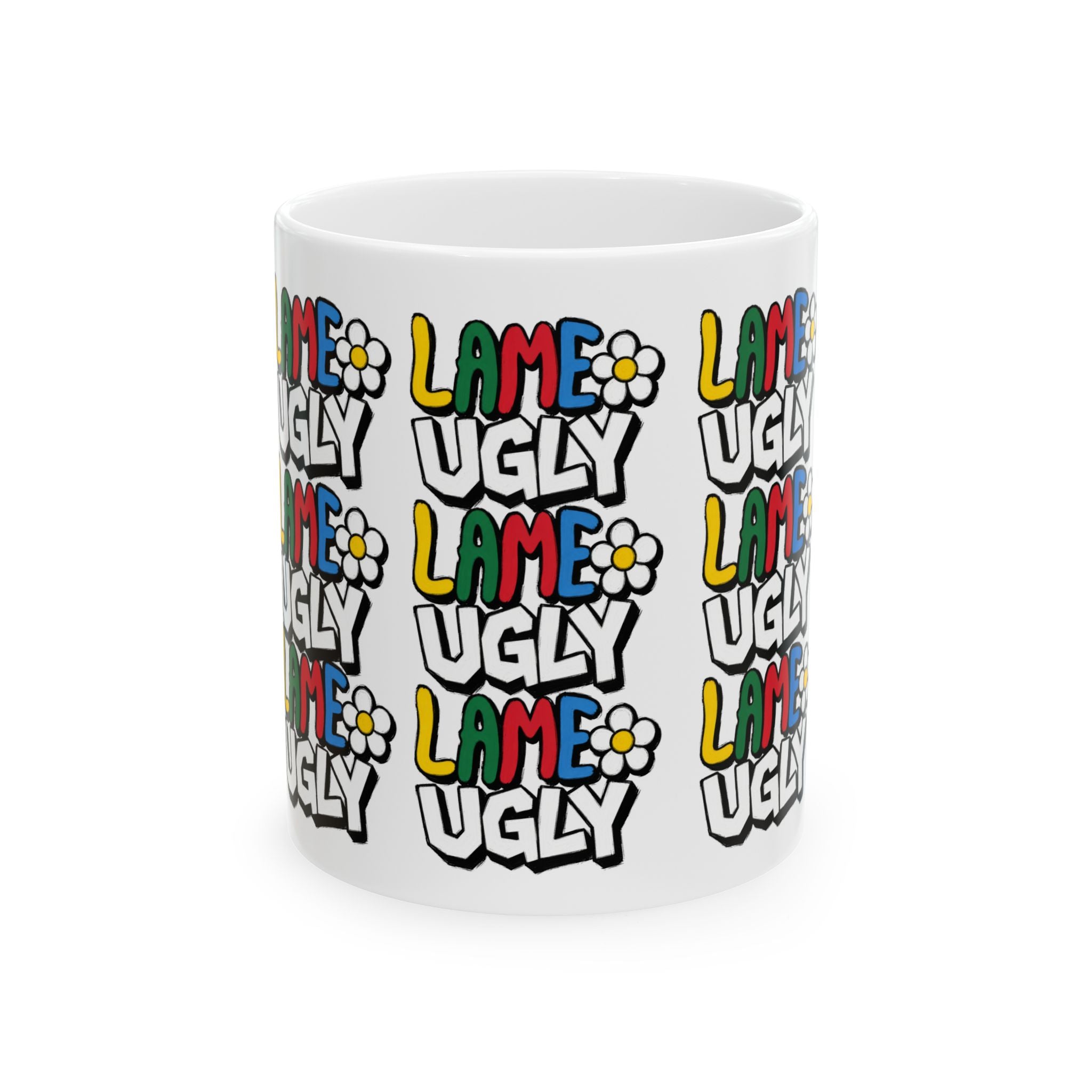 Lame Ugly Retro Daisy Ceramic Mug (11oz & 15oz)