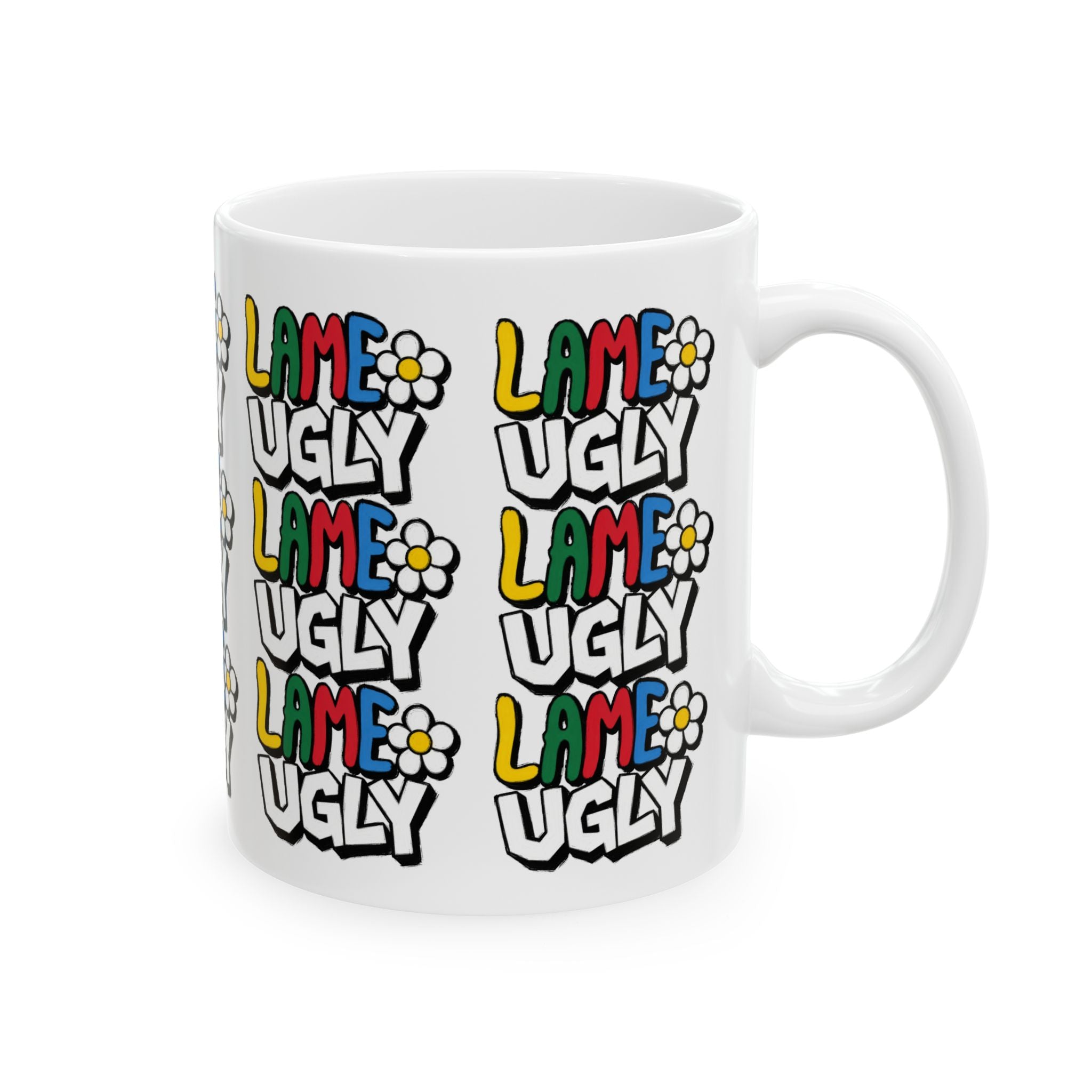 Lame Ugly Retro Daisy Ceramic Mug (11oz & 15oz)