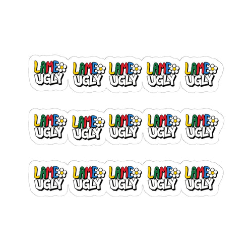 'Lame Ugly' Kiss-Cut Sticker Sheet — Colorful Retro Humor Sticker Pack for Laptops, Water Bottles & Journals