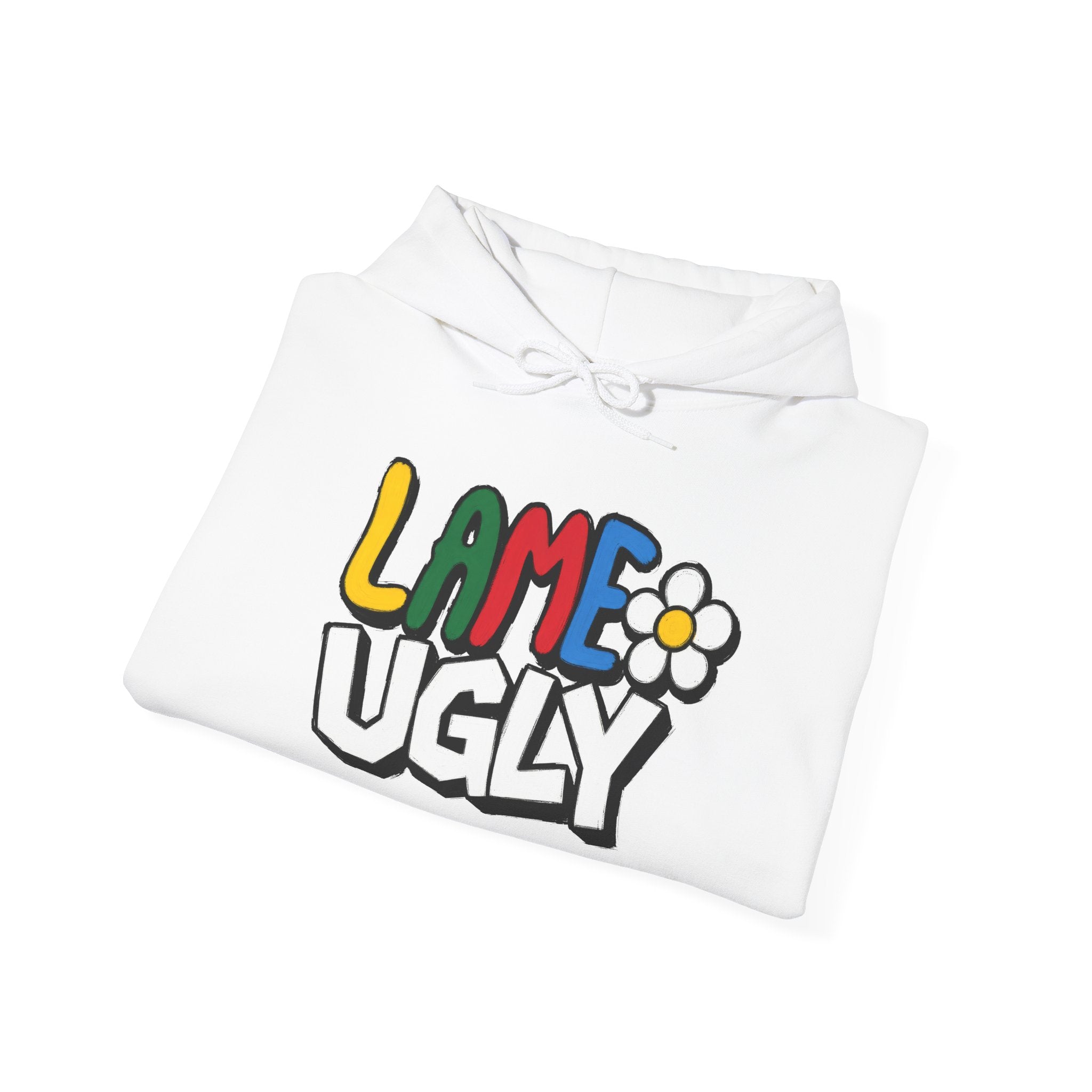 Hoodie — 'Lame Ugly' Retro Daisy Graphic Hoodie
