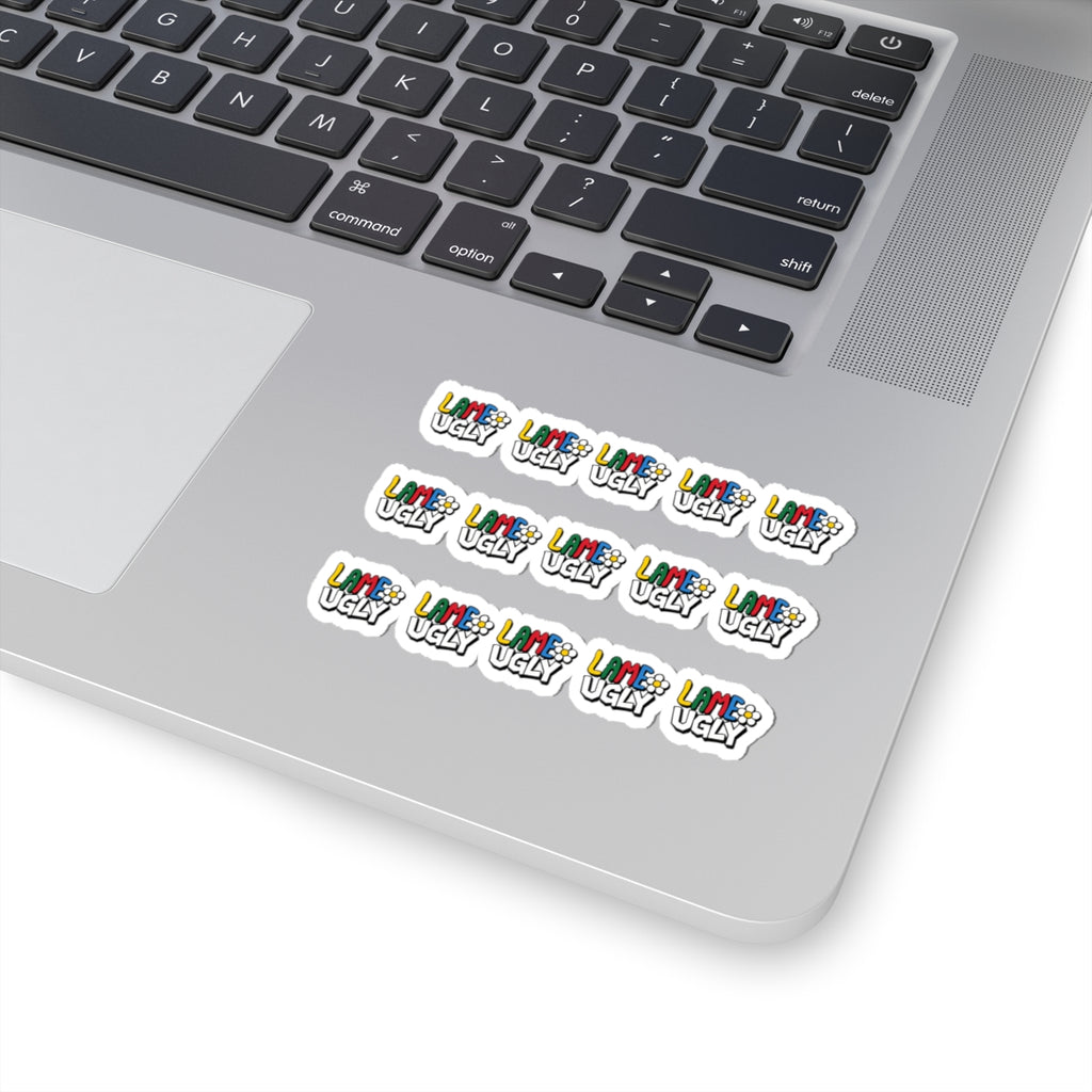 'Lame Ugly' Kiss-Cut Sticker Sheet — Colorful Retro Humor Sticker Pack for Laptops, Water Bottles & Journals