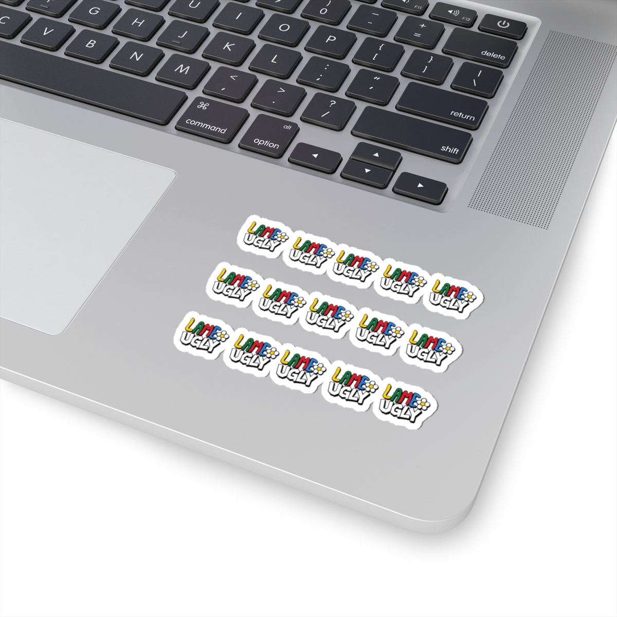 'Lame Ugly' Kiss-Cut Sticker Sheet — Colorful Retro Humor Sticker Pack for Laptops, Water Bottles & Journals
