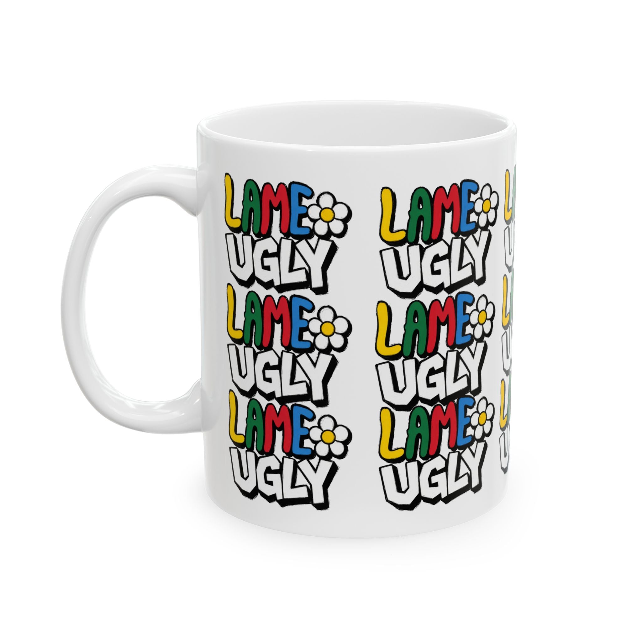 Lame Ugly Retro Daisy Ceramic Mug (11oz & 15oz)