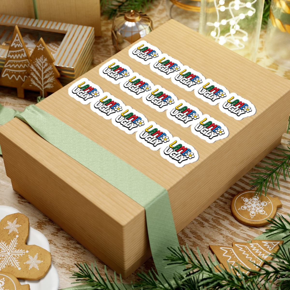 'Lame Ugly' Kiss-Cut Sticker Sheet — Colorful Retro Humor Sticker Pack for Laptops, Water Bottles & Journals