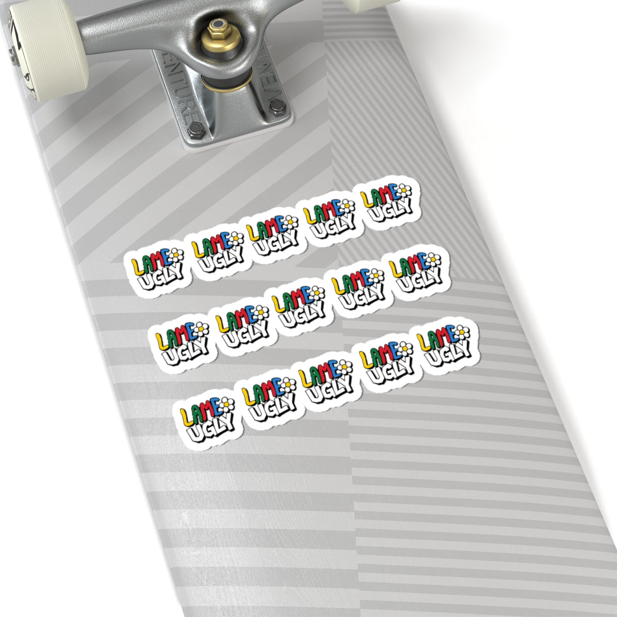 'Lame Ugly' Kiss-Cut Sticker Sheet — Colorful Retro Humor Sticker Pack for Laptops, Water Bottles & Journals