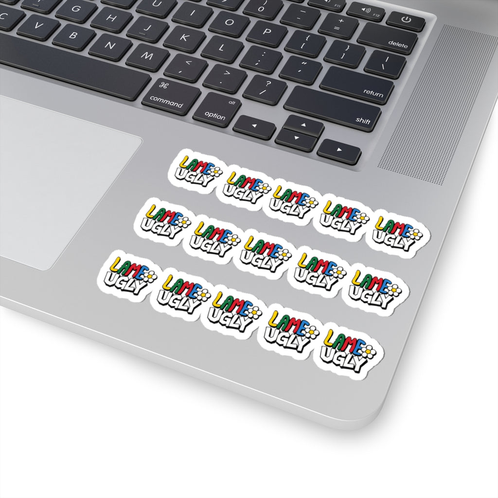 'Lame Ugly' Kiss-Cut Sticker Sheet — Colorful Retro Humor Sticker Pack for Laptops, Water Bottles & Journals