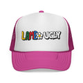 Trucker Cap — "LAME • UGLY" Colorful Daisy Retro Patch